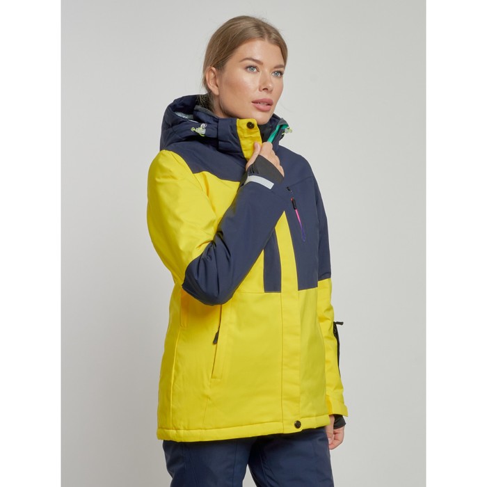 Горнолыжная куртка женская зимняя, размер 50, цвет жёлтый