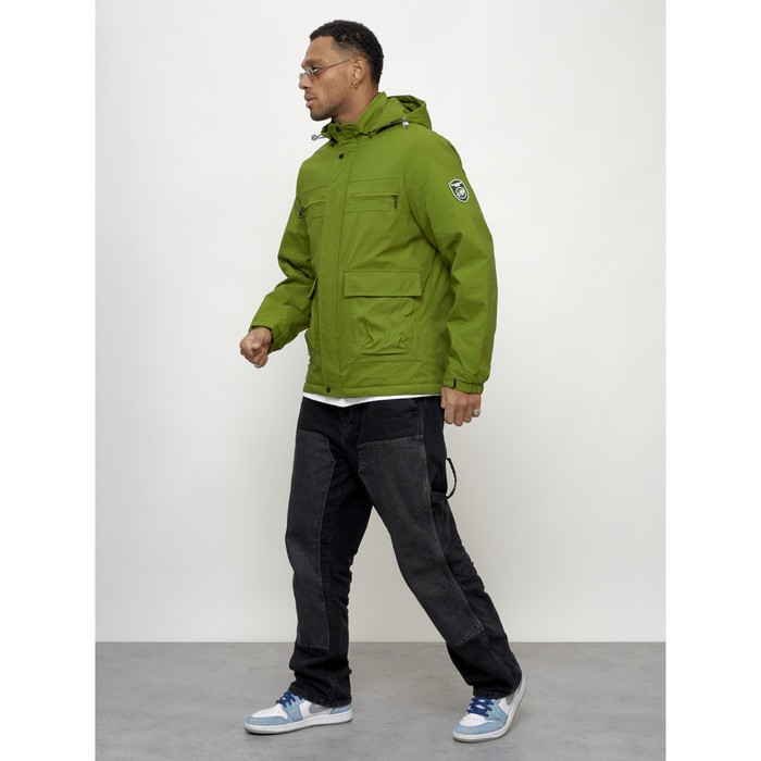 Куртка спортивная мужская, размер 50, цвет зелёный