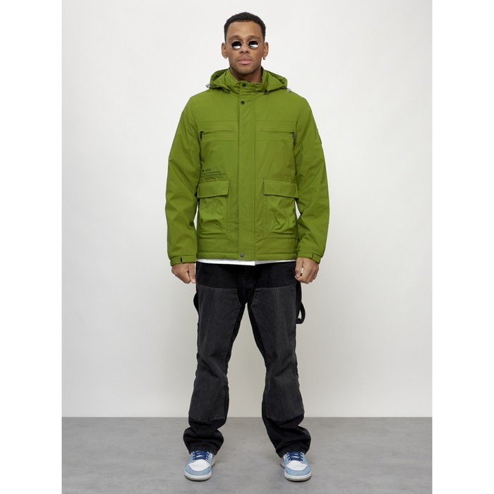 Куртка спортивная мужская, размер 56, цвет зелёный