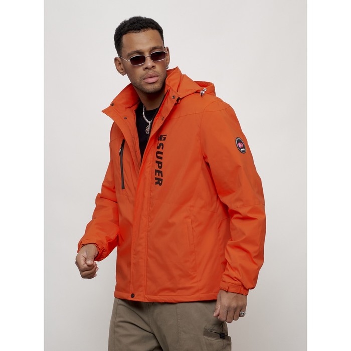 Куртка спортивная мужская, размер 52, цвет оранжевый