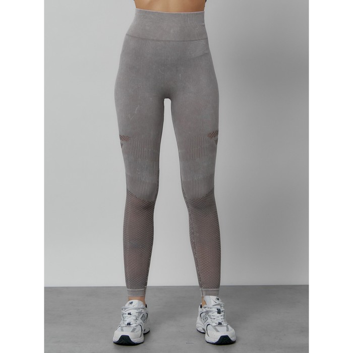 Легинсы для фитнеса женские, размер 46, цвет серый