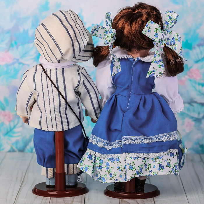 Кукла коллекционная парочка поцелуйчики "Саша и Саша" в наборе 2 шт