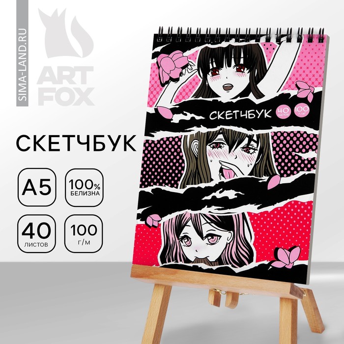 

Скетчбук А5, 40 листов, 100 гр «Аниме. Девушки»