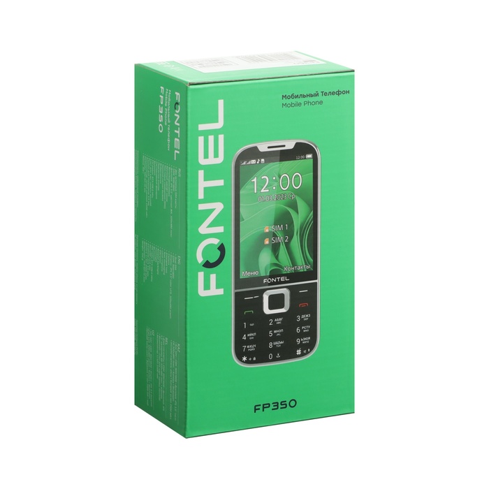 Сотовый телефон Fontel FP350, 3.5, 2 sim, microSD, 2500 мАч, чёрный сотовый телефон inoi 105 1 8 2 sim microsd 600 мач чёрный