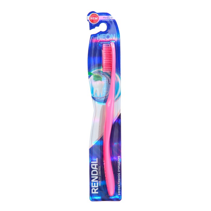 Зубная щетка Rendal Neon, средней жесткости зубная щетка rendal max fresh средней жесткости