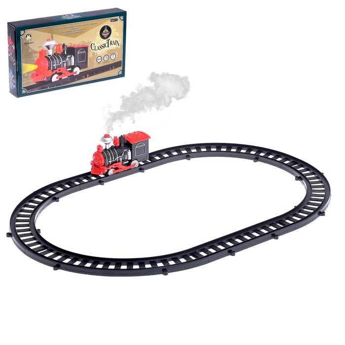 Железная дорога "Классический паровоз", со световыми эффектами, протяжённость пути 1,64 м