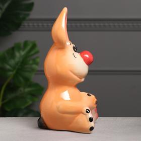 

Копилка "Зайчик Косой", персиковый цвет, глазурь, 28 см