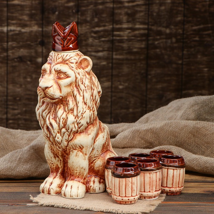 Набор винный "Лев", 1 л, 7 предметов, шамот