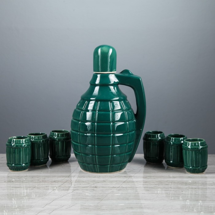 Винный набор "Граната" 1,0л 7 предметов, зелёная