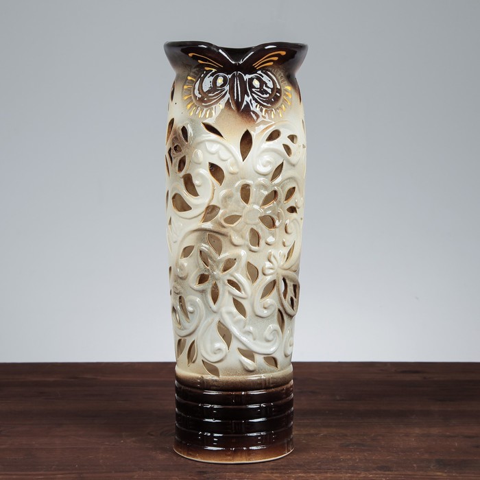 Ваза "Сова" резка, бежевая