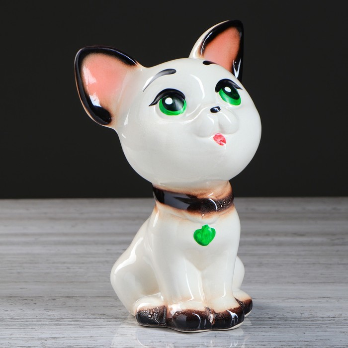 Копилка "Котик Гаврик" белая, микс