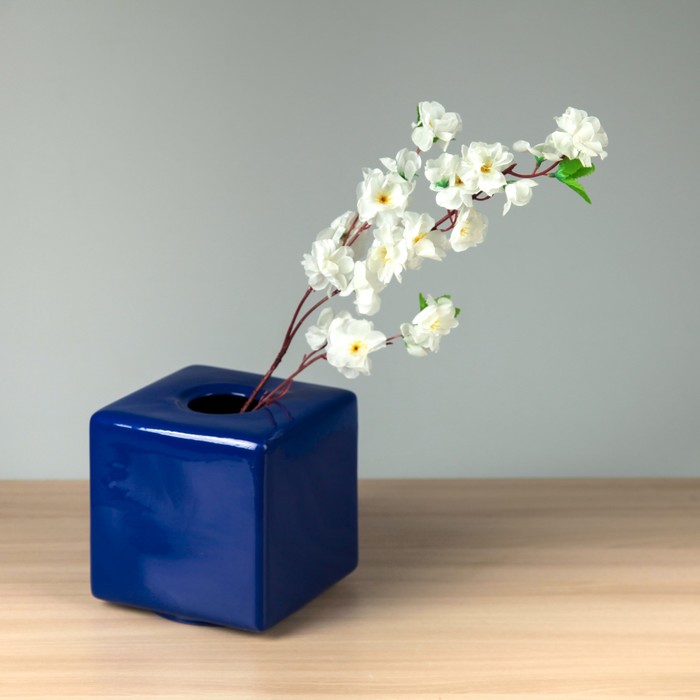 Ваза "Куб" тёмно-синий