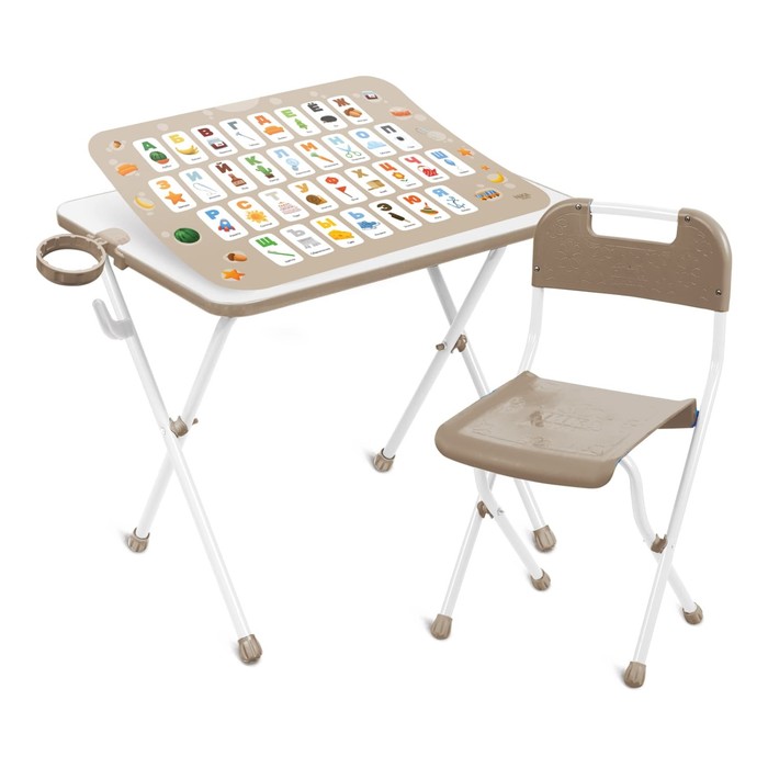 Комплект детской мебели с азбукой, бежевый комплект детской мебели с единорогами