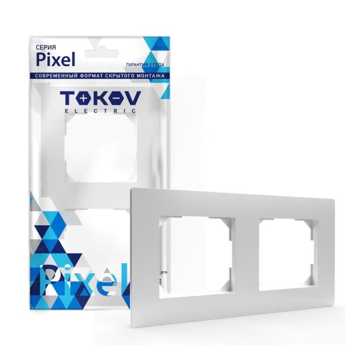 Рамка двухместная TOKOV ELECTRIC Pixel универсальная белый TKE-PX-RM2-C01 72₽