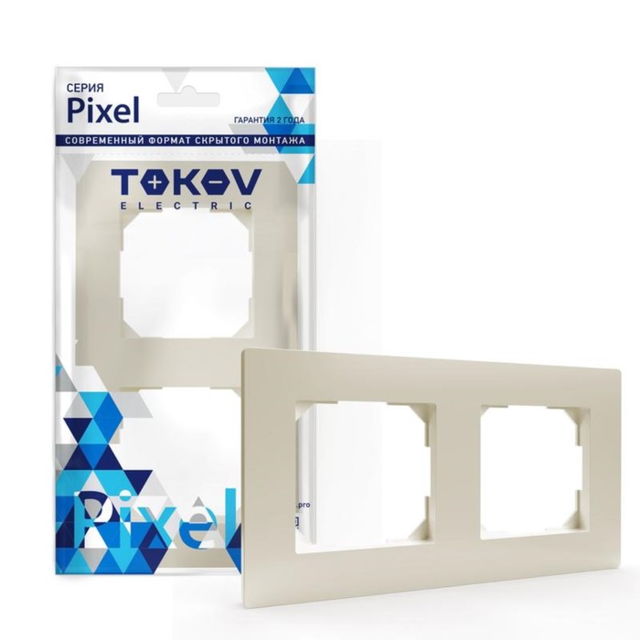 Рамка двухместная TOKOV ELECTRIC Pixel универсальная бежевый TKE-PX-RM2-C02 69₽