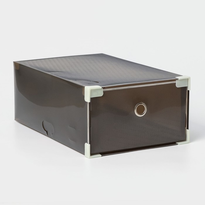 Коробка для хранения обуви выдвижная Доляна Large size, 22×34×13 см, цвет черный цена и фото