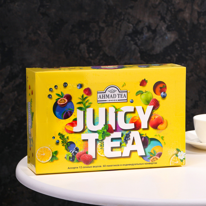 Чайное ассорти Ahmad Tea Джуси Ти, 12 вкусов, пакетикированный подарочный набор с 8 марта чайное ассорти 5 вкусов x 4 шт кружка 300 мл