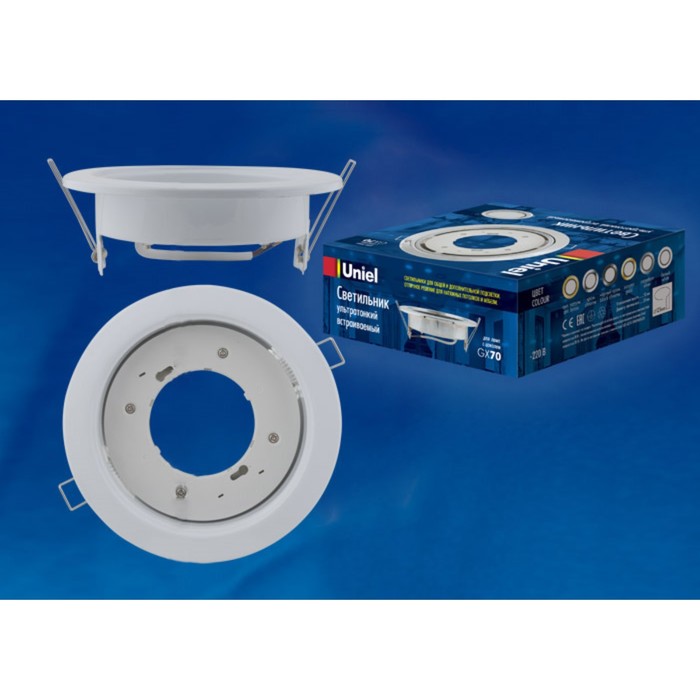 

GX70/H5 WHITE 1 PROM Светильник ультратонкий встраиваемый. Цвет корпуса белый. Картонная