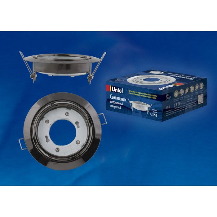 

GX53/H5-M BLACK CHROME 1 PROM Светильник ультратонкий поворотный встраиваемый. Цвет корп