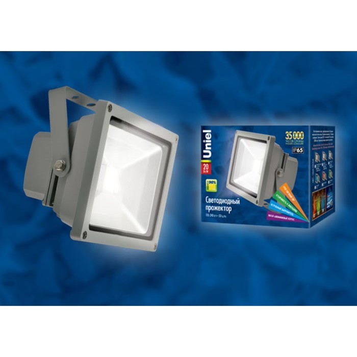 

ULF-S01-20W/NW IP65 110-240В Прожектор светодиодный. Корпус серый. Цвет свечения белый.