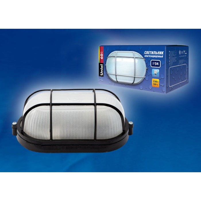 

UWL-O-02-060-Black, овал с решеткой, IP54 Светильник влагозащищенный