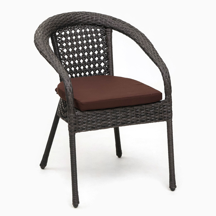 Кресло садовое из искусственного ротанга 60х70х80см венге с подушкой кресло садовое из искусственного ротанга 60х70х80см коричневое