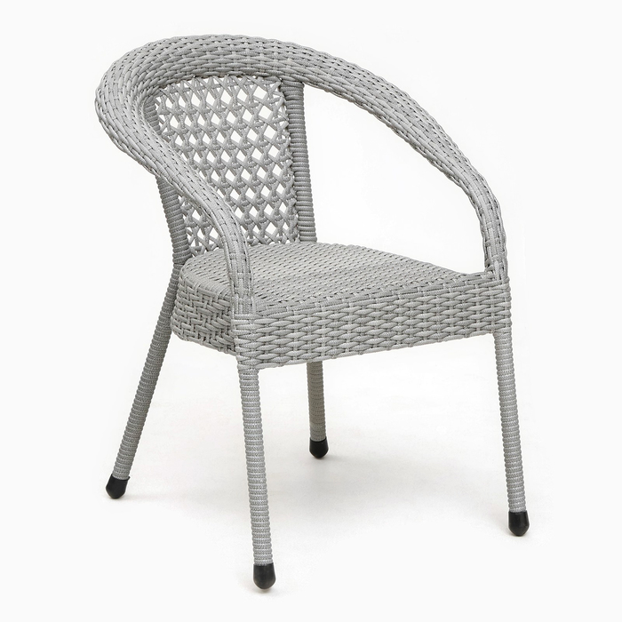 Кресло садовое из искусственного ротанга 60х70х80см серое