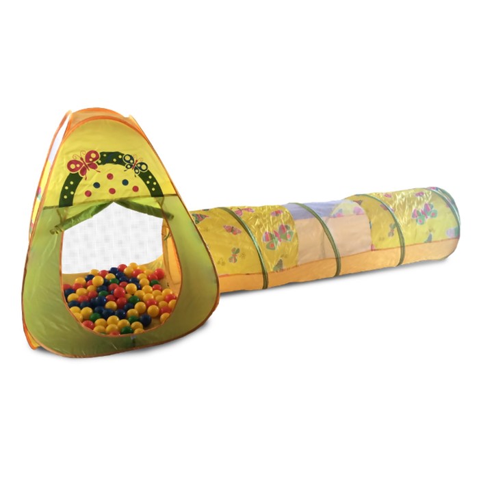 Игровой домик треугольный + туннель + 100 шариков CBH-22 цветной