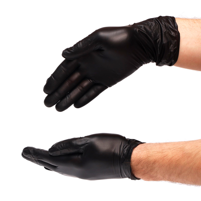 Перчатки Benovy нитриловые чёрные 3 гр L 50 пар/уп перчатки антибактериальные нитриловые чёрные 50 пар размер s