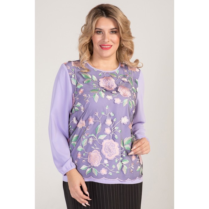 Блузка женская, размер 54, цвет фиолетовый