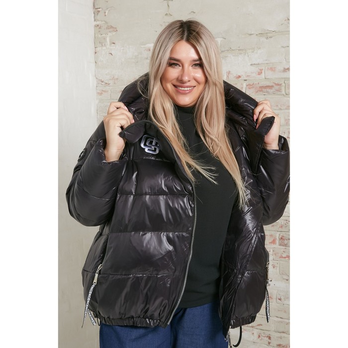 Куртка женская, размер 64, цвет чёрный куртка женская размер 64 цвет бежевый