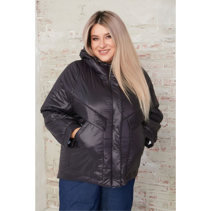 Куртка женская, размер 68, цвет чёрный