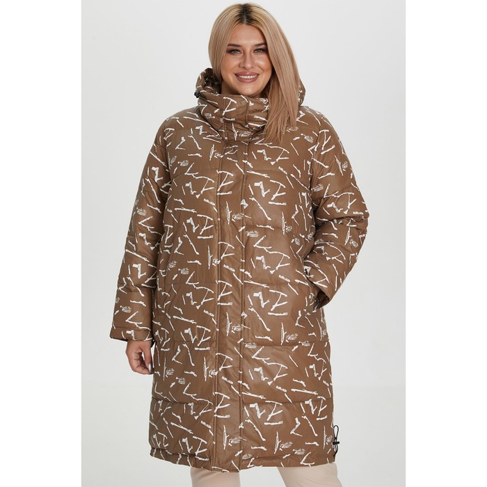 Пальто женское, размер 58, цвет коричневый