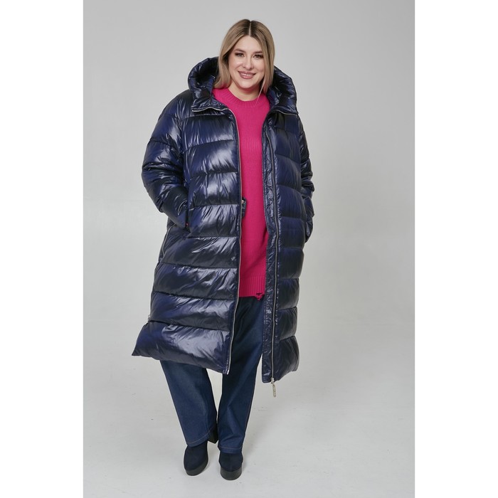 

Пальто женское, размер 58, цвет тёмно-синий