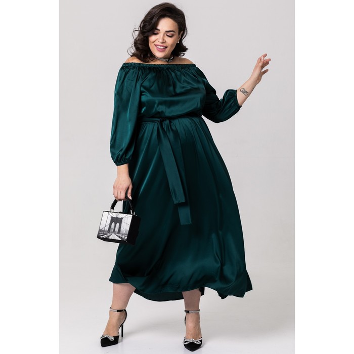 Платье женское, размер 58, цвет зелёный