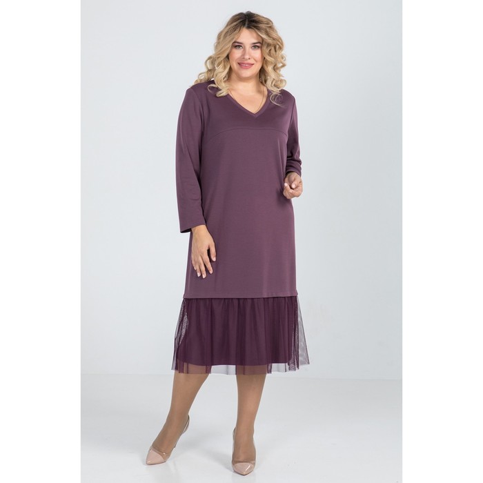 Платье женское, размер 64, цвет фиолетовый