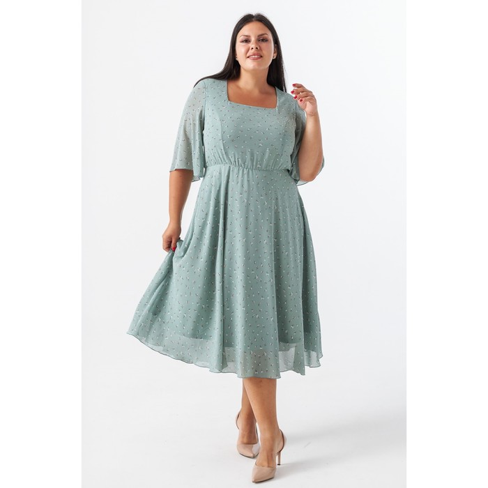 Платье женское, размер 66, цвет светло-зелёный