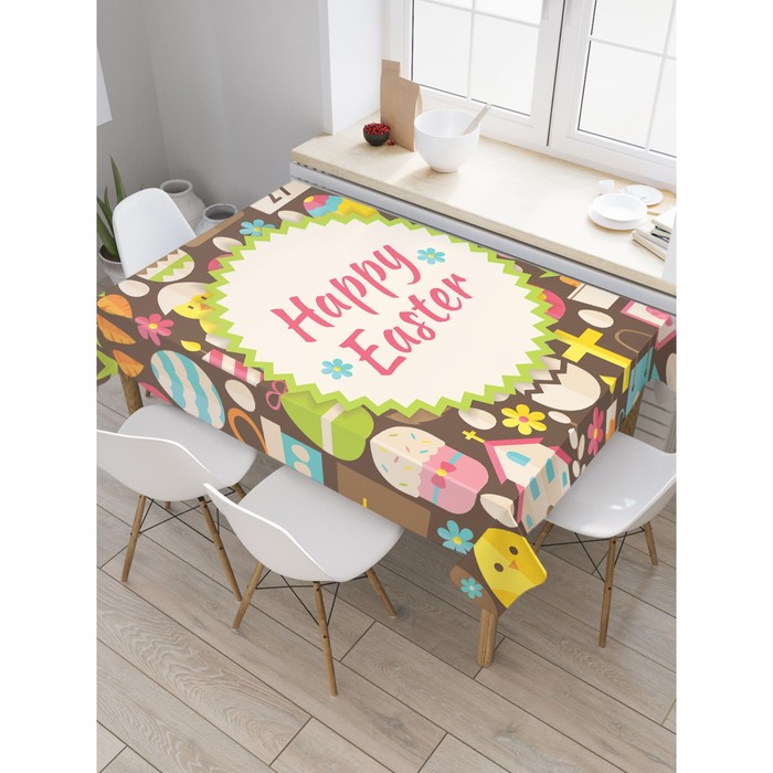 Скатерть на стол с рисунком «Пасхальный праздник», размер 120x145 см