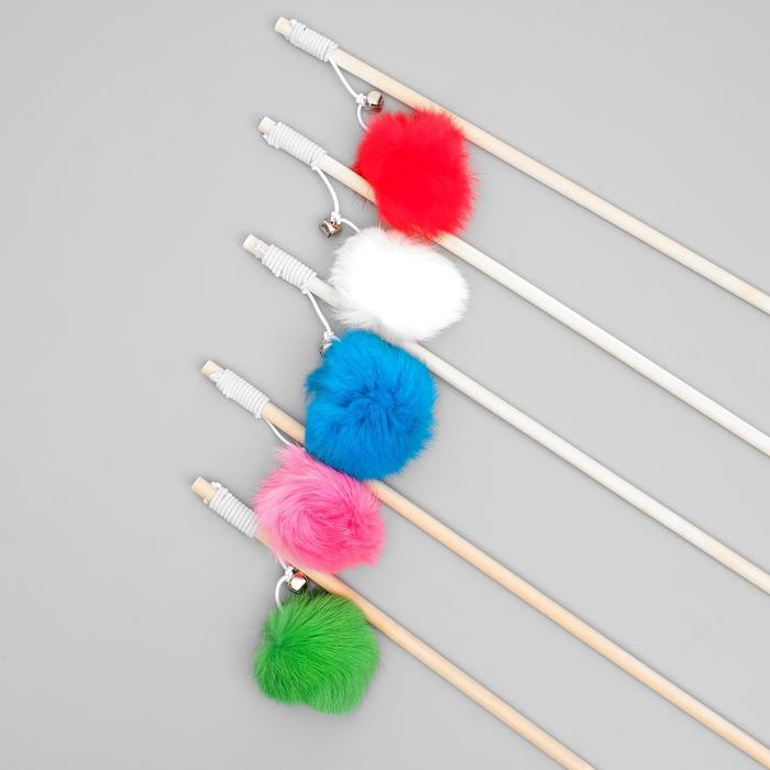 Дразнилка Пушок на деревянной палочке, 36 см