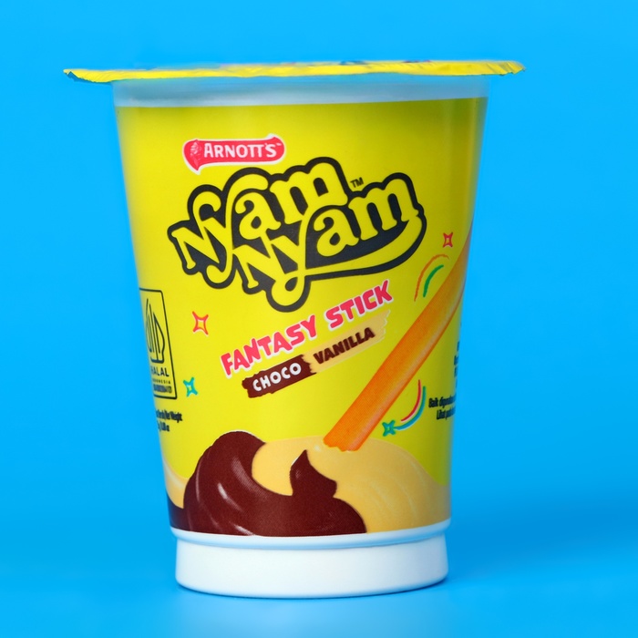 Бисквитные палочки Nyam Nyam Fantasy Stik со вкусом шоколада и ванили, 25 г палочки хрустящие беседа со вкусом ванили 180г essen