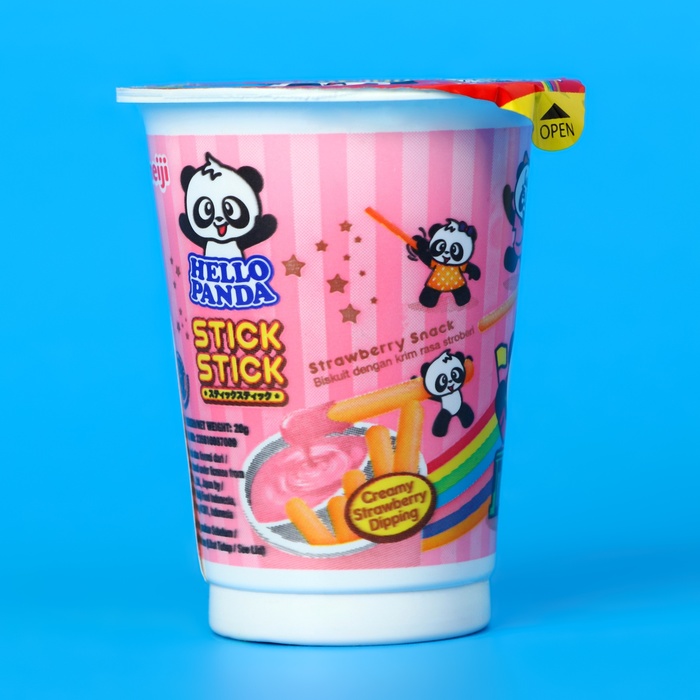 Бисквитные палочки Meiji Hello Panda Stick с клубничным кремом, 20 г fun food frontier бисквитные палочки topfer с шоколадным и молочным кремом