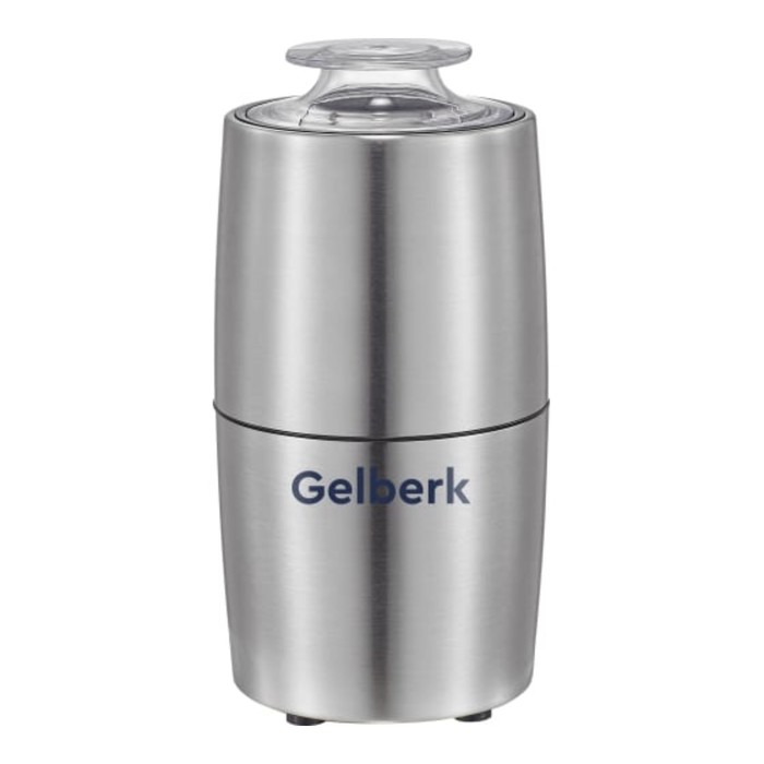

Кофемолка Gelberk GL-CG536, электрическая, ножевая, 200 Вт, 75 гр, серебристая
