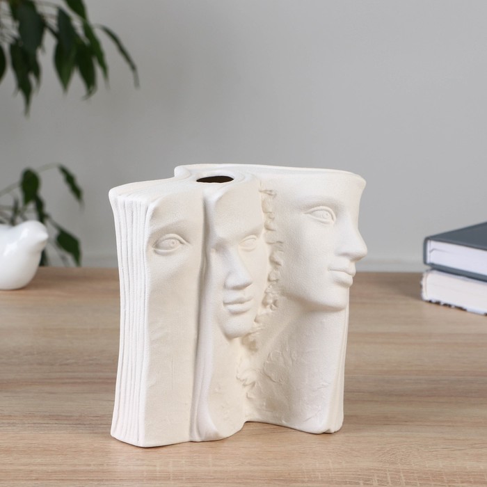 Ваза керамика настольная Валентайн притяжение, 16 см, белый ваза книга керамика 16 5 см