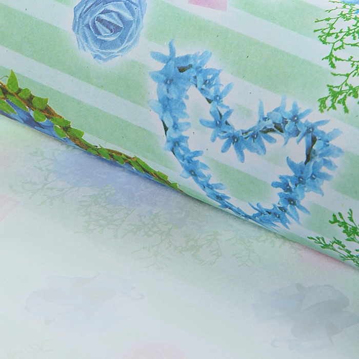 Бумага упаковочная "Цветочные сердца", 52 х 73 см