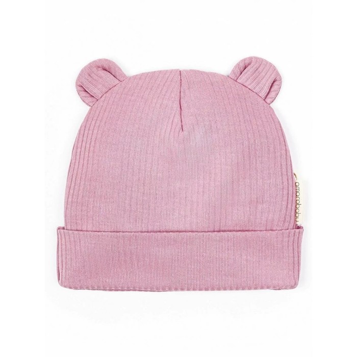 Шапочка детская Amarobaby Fashion bear, размер 40-42, цвет розовый