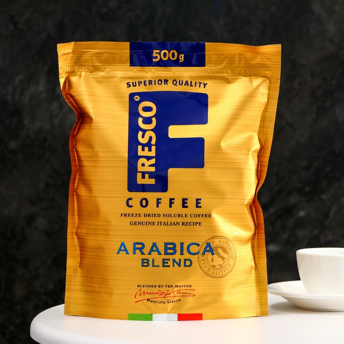 Кофе FRESCO Arabica Blend, пакет, 500 г подарочный набор fresco arabica blend кофе растворимый и кружка 2 предмета