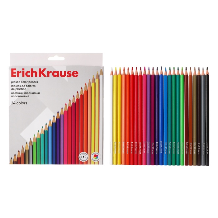 Карандаши 24 цвета ErichKrause шестигранные пластиковые с европодвесом 265₽