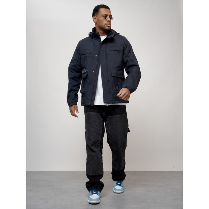 Куртка спортивная мужская, размер 54, цвет тёмно-синий