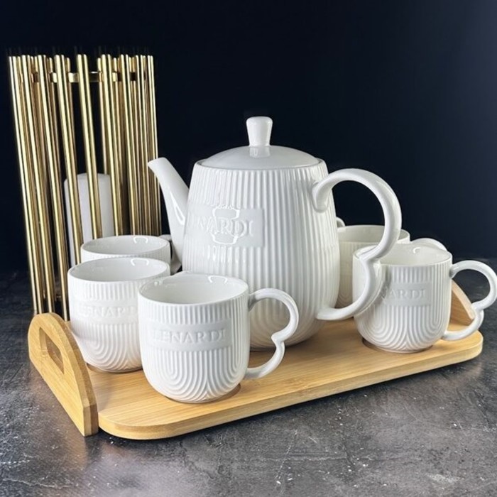 

Чайный сервиз Lenardi Bamboo, на подставке, 8 предметов