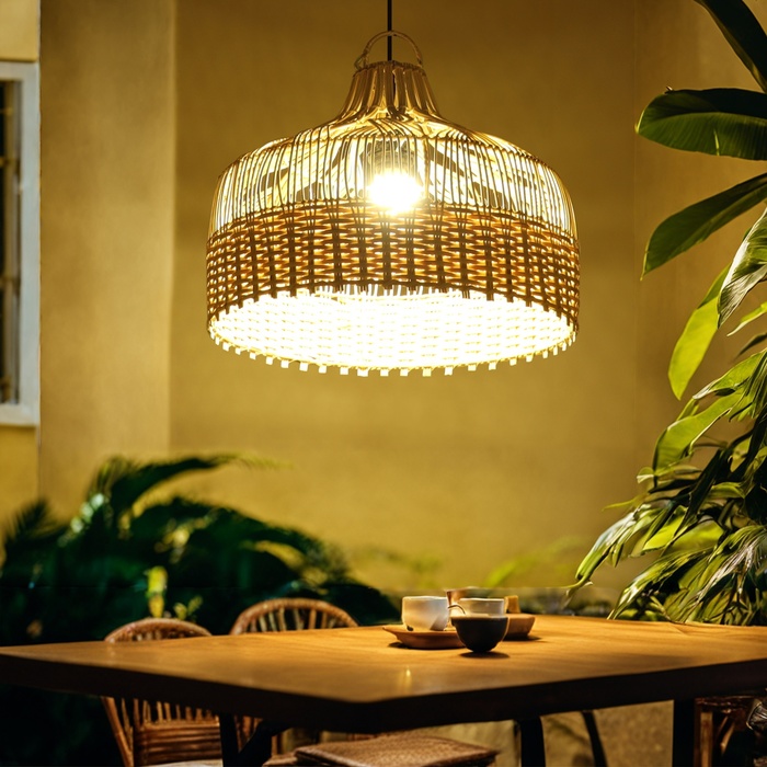 

Светильник потолочный из ротанга "Джу" 1х120Вт, Е27, 42х42х32 см